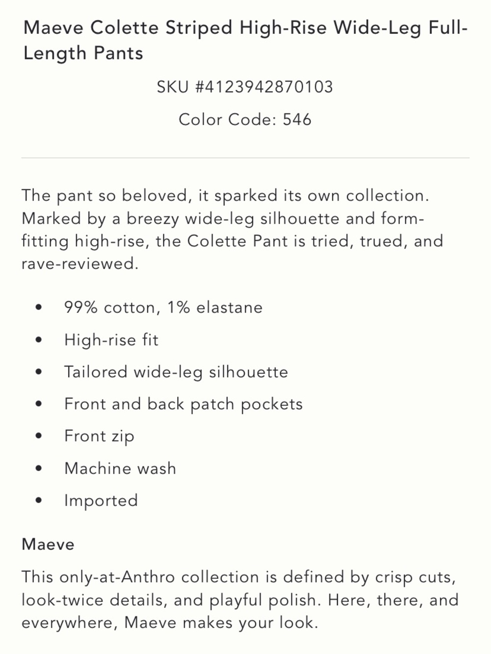 The colette striped full-length Wide-Leg trousers by Maeve - Picture 7 of 9